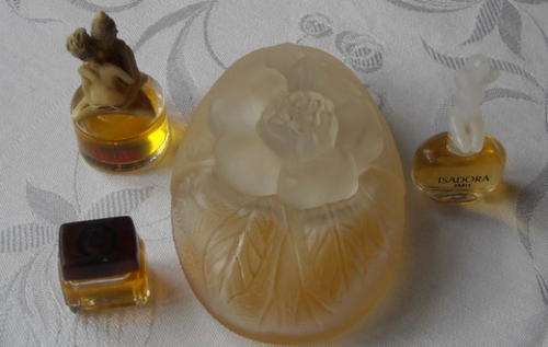 PERFUME BOTTLES - Deja Vu, Isadora, Balenciaga and Kenzo  with perfume