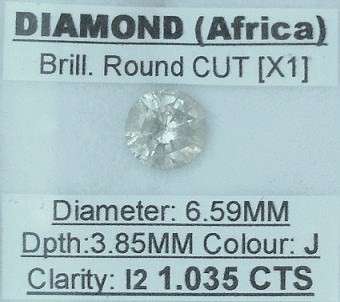 Large 1.035ct Round Cut Diamond!!!