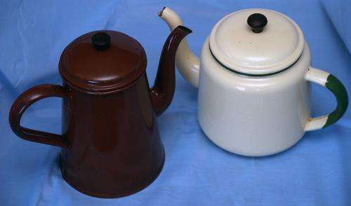 Vintage Enamel Tea Pot & Coffee Pot