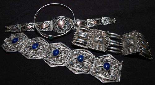 Four Vintage Silver Bracelets in One Superb Lot!