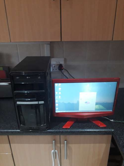 PC tower and screen