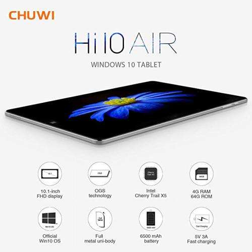 CHUWIUSA Hi 10 Air 10.1" Tablet + Keyboard Combo Intel Cherry Trail X5 Tablet PC, 4GB+64GB