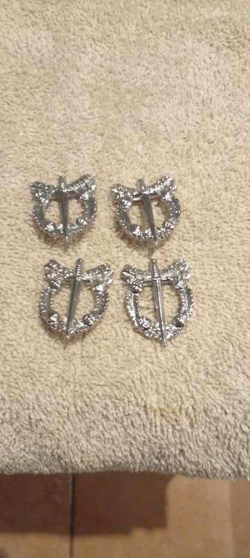 4 NEW SA ARMY MILITARY POLICE CAP/BERET BADGES.