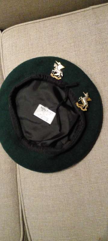 SADF TIFFIE BERET WITH SPARE TIFFIE BERET BADGE.