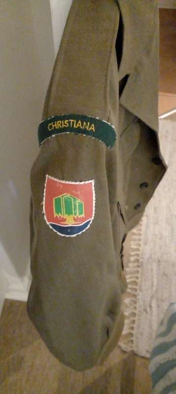 1968 COMBAT SADF CHRISTIANA COMMANDO BUNNY JACKET.ORIGINAL SHOULDER CLOTH TITLES  AND FLASHES.DESC.