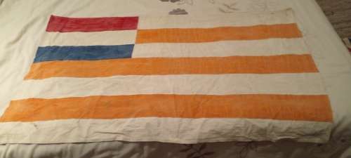 OFFICIAL ORANJE VRIJSTAAT REPUBLIEK FLAG. HOISTED 1857 AND ENDED 1902. HISTORICAL FLAG. DESC.IC