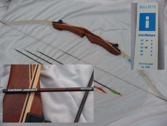 American Long Bow with arrows and Target