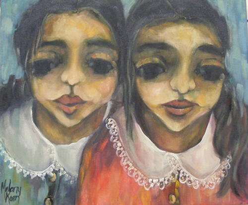 Siblings! 500x600x44 mm Can be hung as is Melany Koen