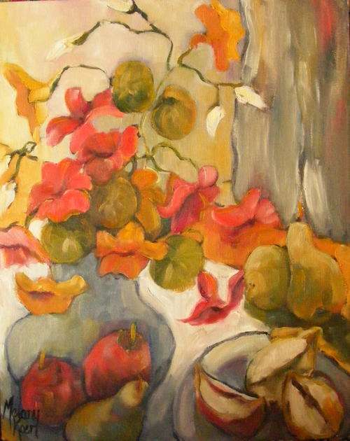 Kappertjies & Fruit Display!  400x500x44 mm Can be hung as is! Melany Koen