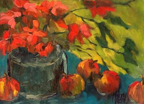 Apples & Nasturtiums! 240 x 340 mm Melany Koen