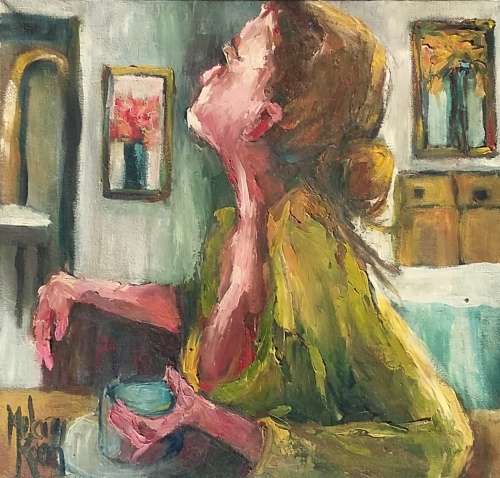 Contemplating! 32 x 34 cm  Melany Koen