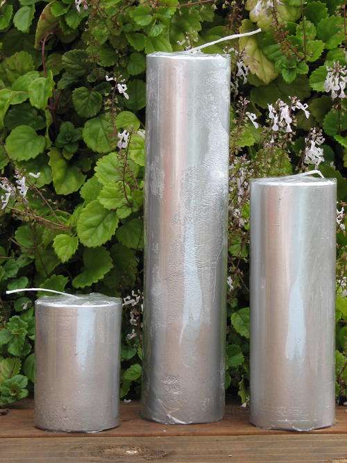 Altar / Pillar Candle - Medium - Silver