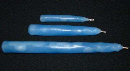 8hr Hand Dipped Taper Candle - Blue (pack of 3)