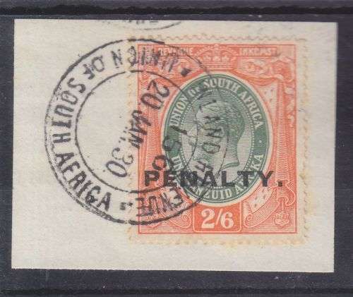 PENELTY ++ 1913 ++ KG V ++ 2/6 ORANGE & GREEN ++ FU ON PIECE ++ SEE SCAN BELOW ++ C/V R160 ++ BT 5