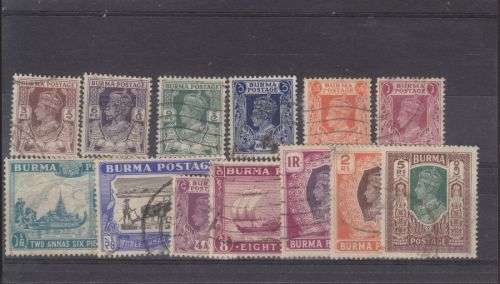 BURMA ++ 1946 ++ KG VI ++ BRITISH CIVIL ADMIN" - SHORT SET - SEE BELOW ++ FU ++ C/V R950 ++ SG 51-62