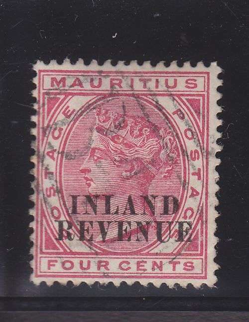 MAURITIUS ++ "INLAND REVENUE" ++ 1889 ++ QV ++ 4c RED ++ FU ++ C/V R85 ++ BT 1