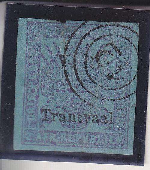 1879 ++ 3d MAUVE ON BLUE PAPER ++ VFU - SEE SCAN BELOW ++ SACC 137
