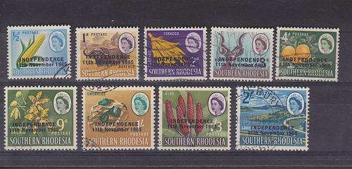 RHODESIA ++ 1966 ++ S.R. OVPT "INDEPENDENCE" ++ SHORT SET - SEE BELOW ++ VFU ++ SACC 116-125 ex 121