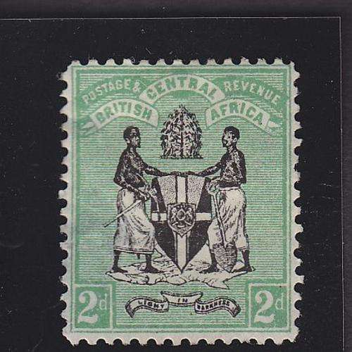 B.C.A. ++ 1895 ++ ARMS 2d BLACK & GREEN ++ MH (THIN - SEE BELOW) ++ SG 22