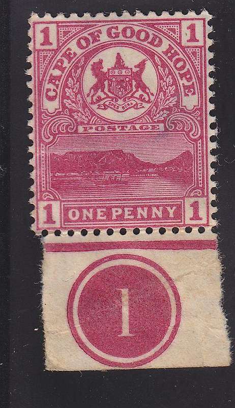 1900 ++ "TABLE MOUNTAIN" ++ 1d CARMINE (MARG-PLATE NO) ++ MH - SEE BELOW ++ SACC 64