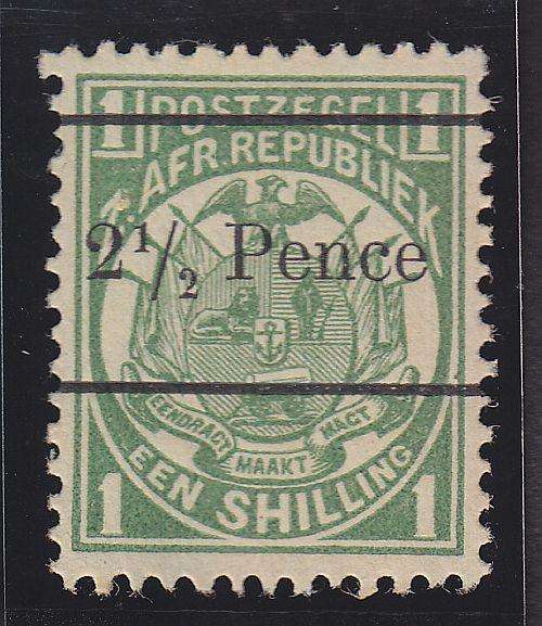 1893 ++ "2 1/2 PENCE" SURCHARGE IN BLACK ON 1s (12 1/2mm) ++ MNH ++ SACC 203