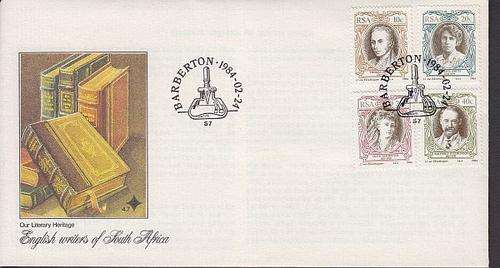 1984 ++ FDC 4.7 ++ "ENGLISH WRITER OF SOUTH AFRICA" ++