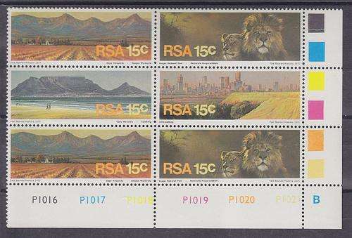 1975 ++ "TOURISM IN SA" ++ "B" CONTROLE BLOCK OF 6 ++ MNH ++ SACC 393-396