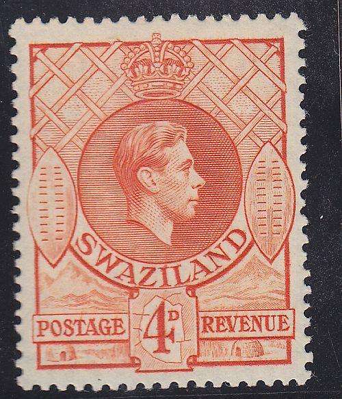 1938-53 ++ KG VI ++ 4d ORANGE (13 1/2 x 13 ++ MH ++ SACC 32