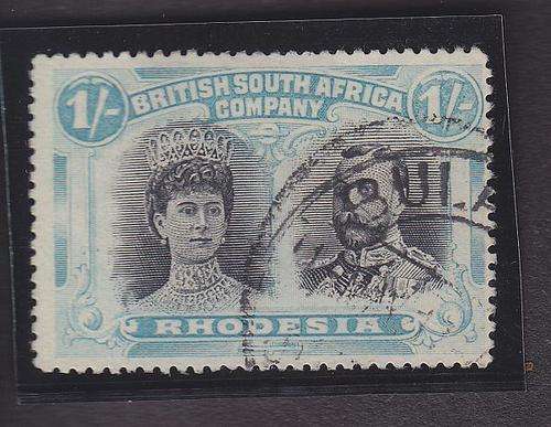 1910 ++ "DOUBLE HEADS" ++ 1s BLACK & BLUE-GREEN (PERF 15) - SHADES ++ FU ++ SACC 177