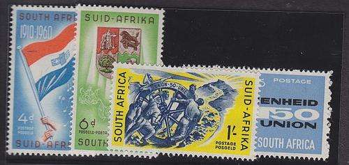1960 ++ "50th ANIV OF THE UNION OF S.A." ++ SET OF 4 ++ MNH ++ SACC 178-181