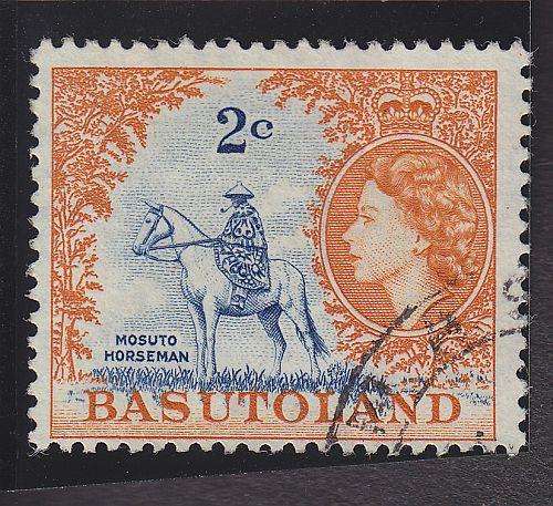 1961-63 ++ QE II ++ 2c "MOSUTO HORSEMAN" ++ VFU ++ SACC 71