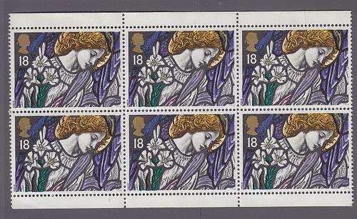 1992 ++ "STAINED GLASS WINDOW - ANGEL GABRIEL" ++ 18p BLOCK OF 6 ++ MNH ++ SG 1634