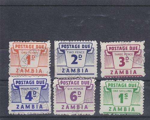 1964 ++ "POSTAGE DUE" ++ SET OF 6 (2d x 1 IMPER MARG) ++ VFU ++ C/V ÃÂ£15.50 ++ SG D11-16