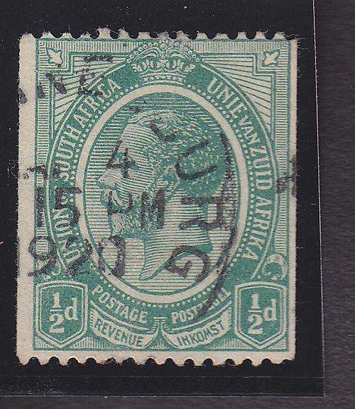 1913 ++ "COILS" ++ KG V ++ 1/2d GREEN ++ FU ++ SACC 17