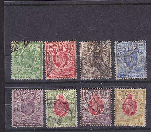 1903-04 ++ KE VII ++ SHORT SET 1/2d - 1s (CROWN CA) - SEE SCAN BELOW ++ FU ++ SACC 84-91