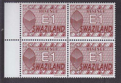 REVENUE ++ 2007 ++ E 1 PALE CLARET ++ MARG BLOCK OF 4 ++ MNH ++ BT 150