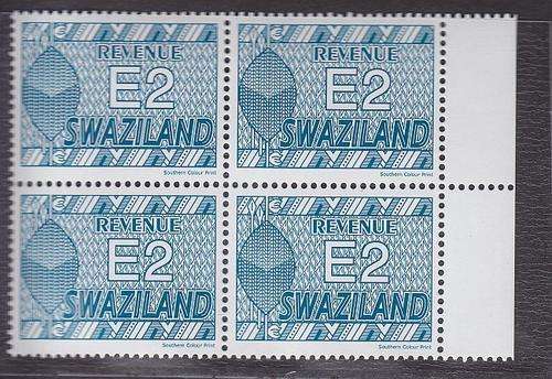 REVENUE ++ 2007 ++ E 2 BLUE ++ MARG BLOCK OF 4 ++ MNH ++ BT 151