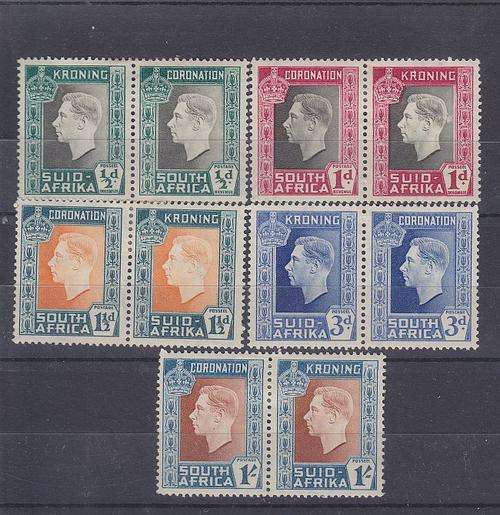 1937 ++ KG VI ++ "CORONATION" ++ SET OF 5 ++ MHL ++ SACC 70-74
