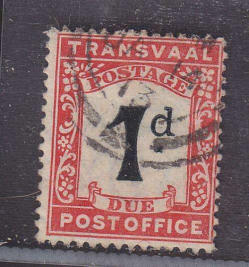1913 ++ "POSTAGE DUE - TVL" ++ INTERPROV USED 1d BLACK & SCARLET ++ FU ++ SACC 2