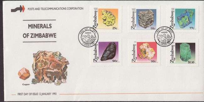 1993 ++ FDC ++ "MINERALS OF ZIMBABWE" ++ SEE SCAN BELOW
