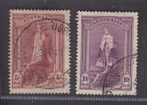 1937-49 ++ "DEF ISSUE" ++ 5s & 10s - SEE SCAN BELOW ++ VFU ++ SG 176-177