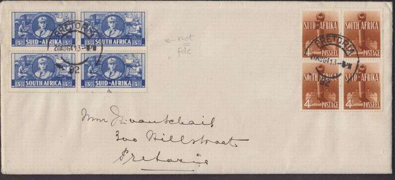 1941 ++ FDC - DIFFICULT TO FIND ++ 4d BLOCK OF 4 & 3d (NOT FDC) ++ SEE BELOW ++ C/V 4d R3500