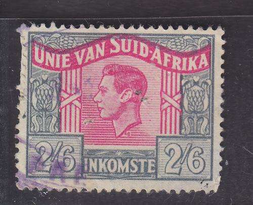 REVENUE ++ 1948 ++ KG VI ++ 2/6 GREY & RED ++ FU - (PIN HOLES) - SEE BELOW ++ BT 72