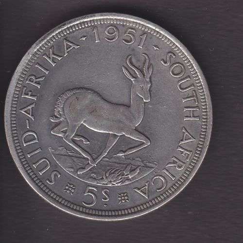 1951 ++ KG VI ++ SILVER 5s ++ VFU ++ SEE SCANS BELOW FOR GRADING