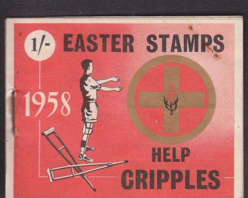 1958 ++ "EASTER STAMPS - HELP CRIPPLES" ++ BOOKLET - SEE BELOW ++ STAMPS STUCK TO COVERS