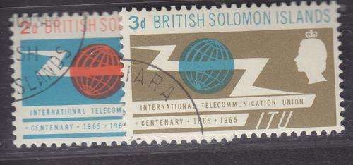 1965 ++ "I.T.U. CENTENARY" ++ SET OF 2 ++ VFU ++ SG 127-128