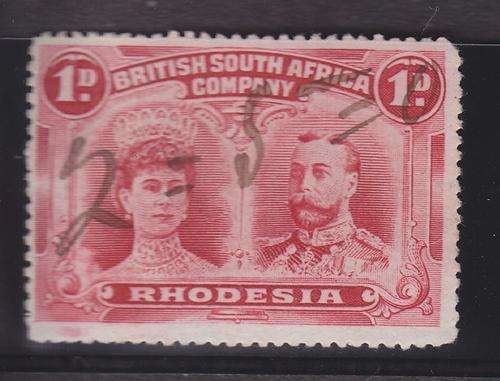 1910 ++ "DOUBLE HEADS" ++ 1d CARMINE (PERF 15) ++ FISCALLY USED ++ SACC 170