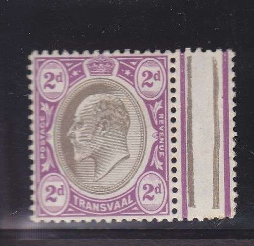 1904 -09 ++ KE VII ++ 2d BLACK & PURPLE (MULT CROWN CA) ++ GUTTER MARG  ++ MH ++ C/V R400 + SACC 268