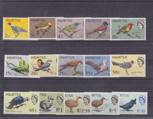 MAURITIUS ++ 1965 ++ "BIRDS - DEF ISSUE" ++ SET OF 15 - SEE BELOW ++ MNH ++ C/V Â£65 ++ SG 317-331