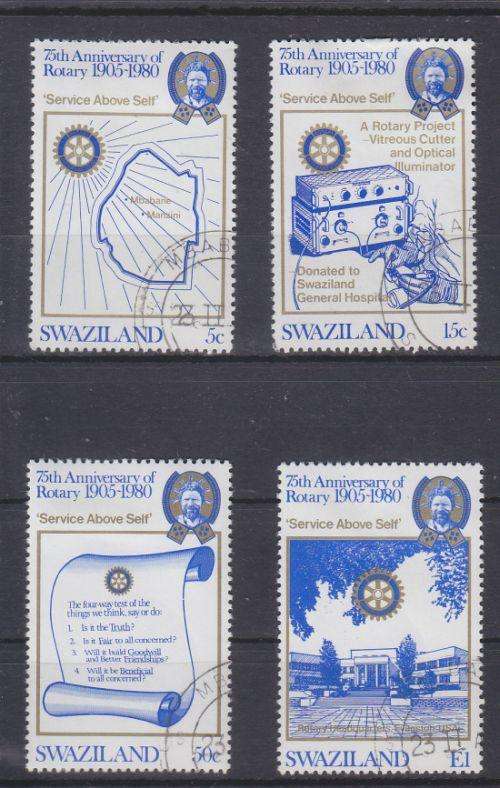 1980 ++ "75th ANNIV OF ROTARY INTERNATIONAL" ++ SET OF 4 ++ FU ++ C/V R32 ++ SG 591-594